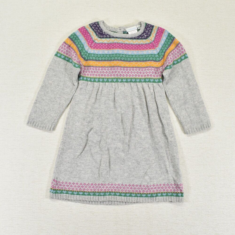 Jumper Dress Blue Knit Fairisle JoJo Maman Bébé 3-4 years